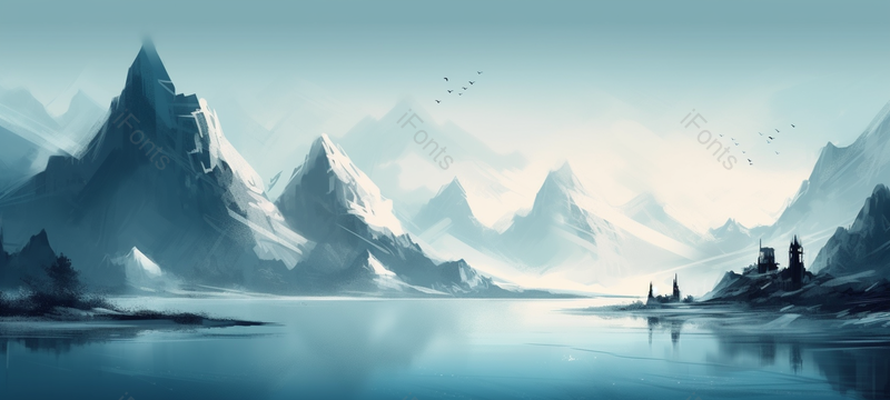 蓝色山水画,简约意境手绘山水,插画/手绘图,插画/手绘图库,插画/手绘图下载,插画/手绘